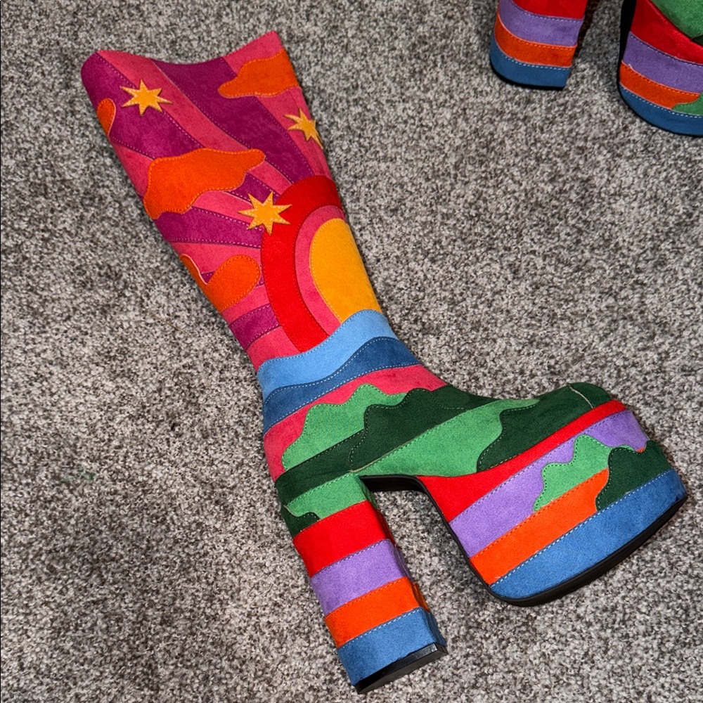 Current Mood Multicolor Platform Boots - Picture 3 of 5